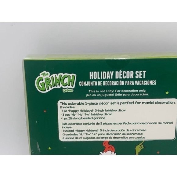 Dr. Seuss The Grinch Christmas 5 Piece Decorating Set & 3 Piece Wood Block Set - Picture 3 of 12